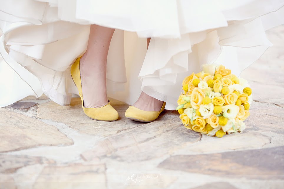 Des chaussures de mariée oui, mais jaunes !