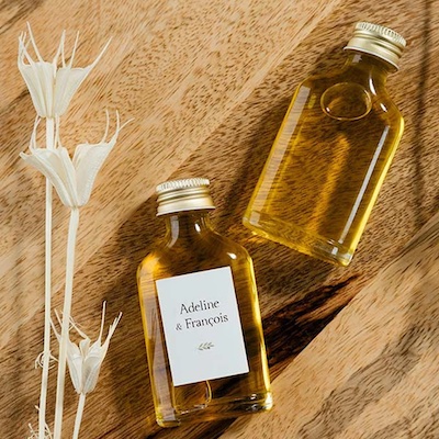 mini bouteille huile d'olive cadeau invité mariage 