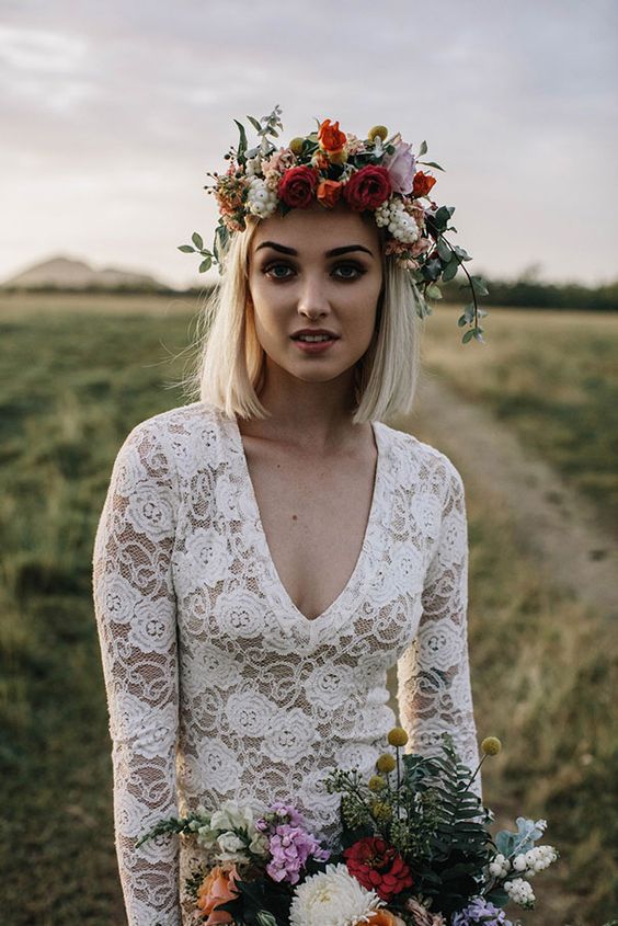 couronne de fleurs tendance mariage 2019