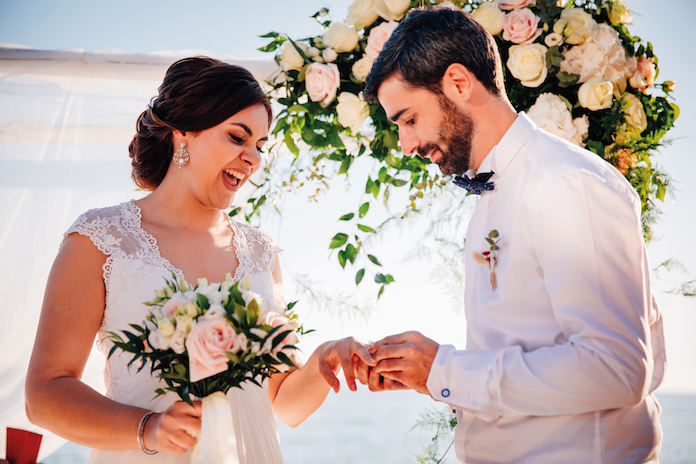 mariage à Santorin