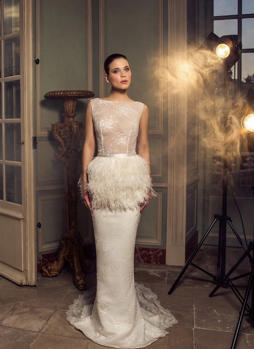 robe de mariée à plumes