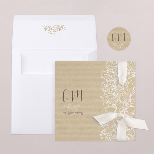 faire part mariage vintage champêtre