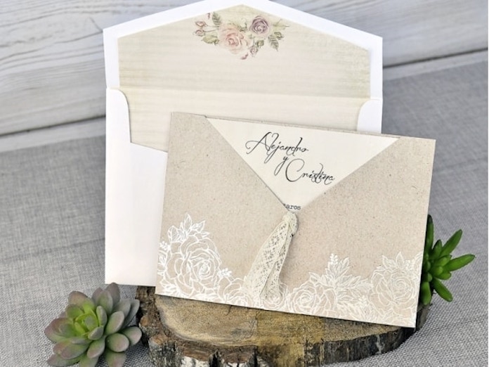 faire part mariage vintage champêtre