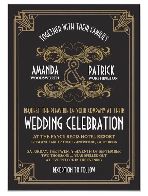 faire part mariage vintage années folles