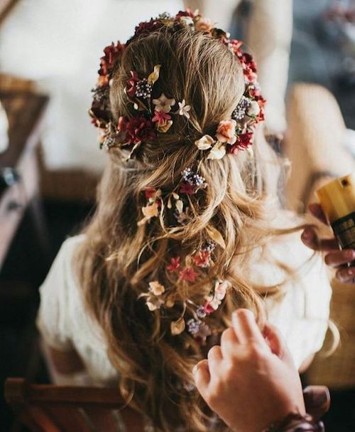 coiffure champêtre mariage