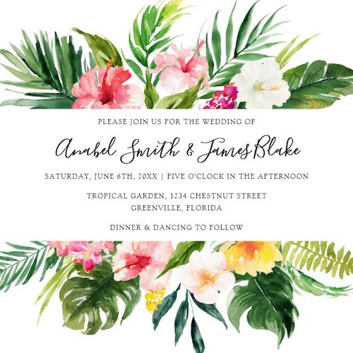 faire-part mariage exotique