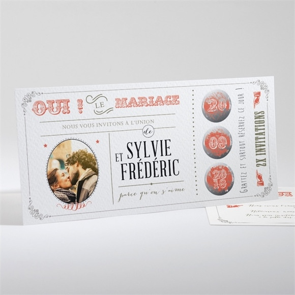faire part mariage original, faire part mariage ticket à gratter