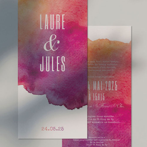 faire part mariage original, faire part mariage coloré
