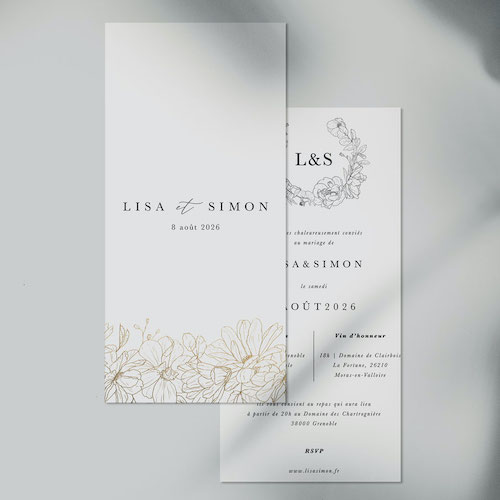 faire part mariage chic