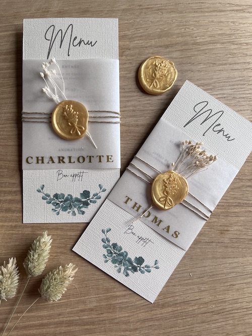 DIY Menu mariage 