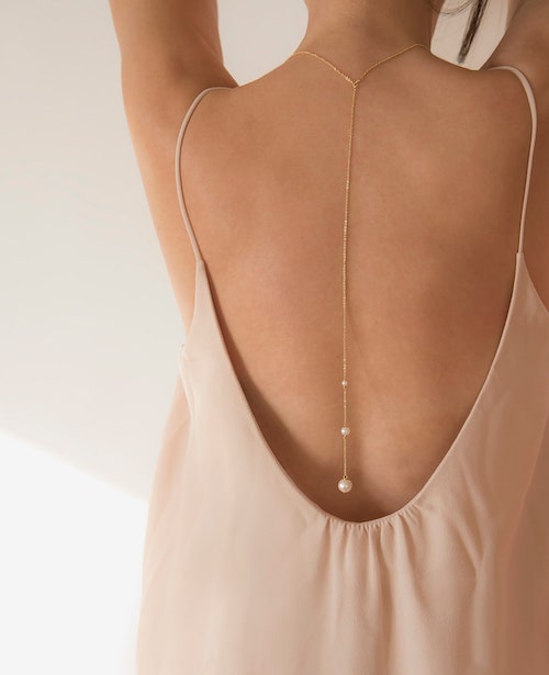 chaine de dos mariage, bijou mariée 