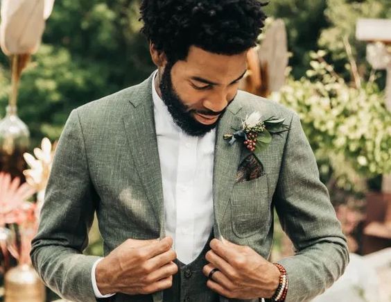 costume mariage homme vert