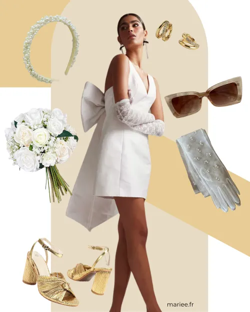 look mariée mariage civil, tenue mariage à la mairie