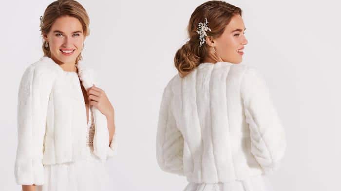 veste de mariée en fausse fourrure LILLY